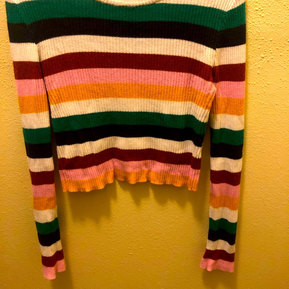 multi colored shirt